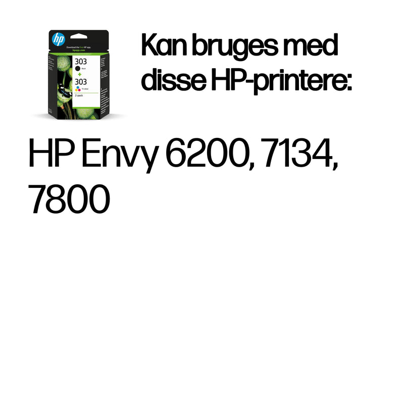 HP Originale 303-blækpatroner i dobbeltpakke, sort/trefarvet