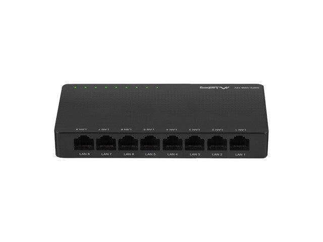 Lanberg DSP2-1008-12V netværksswitch Ikke administreret Gigabit Ethernet (10/100/1000) Sort