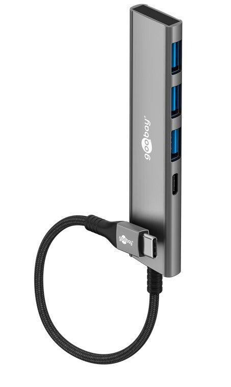 Goobay 76562 interface hub USB Type-C 5000 Mbit/s Grå
