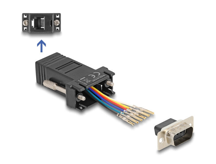 DeLOCK 67072 kabel kønsskifter D-Sub 9 RJ12 Sort
