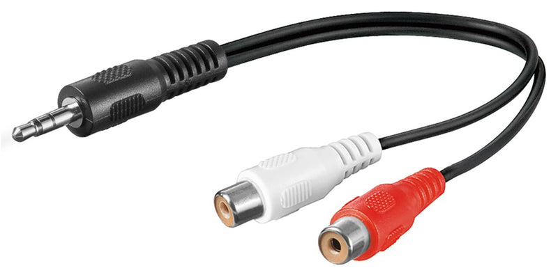 Goobay 50600 lydkabel 0,2 m 3.5mm 2 x RCA Sort, Rød, Hvid
