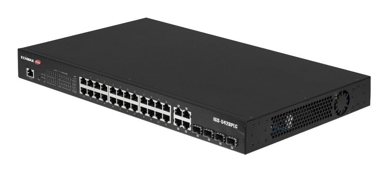 Edimax IGS-5428PLC netværksswitch Administreret L2 Gigabit Ethernet (10/100/1000) Strøm over Ethernet (PoE) 1U Sort