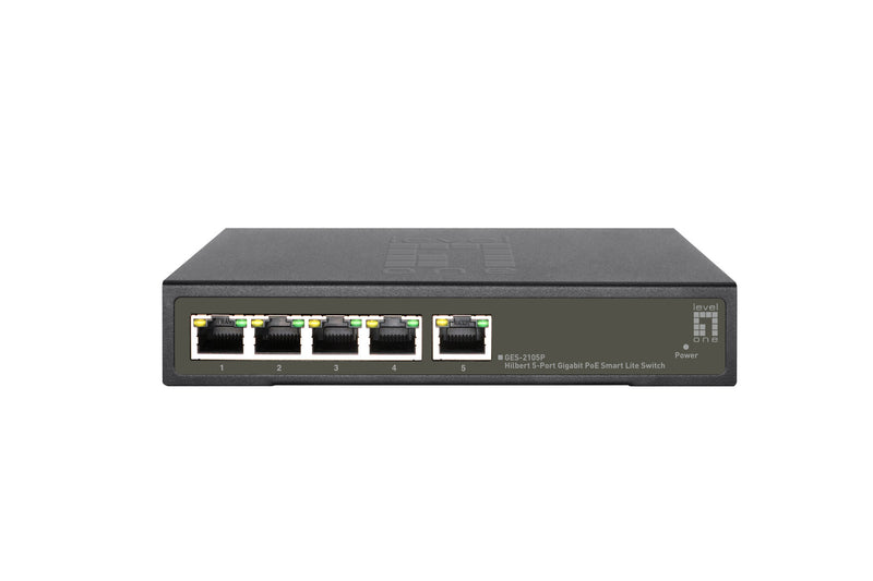 LevelOne GES-2105P netværksswitch Administreret L2 Gigabit Ethernet (10/100/1000) Strøm over Ethernet (PoE) Sort