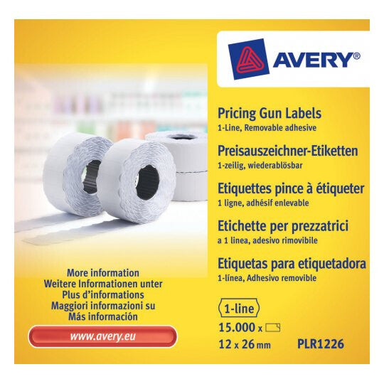 Avery PLR1226 selvklæbende etiket Prismærke Hvid 15000 stk