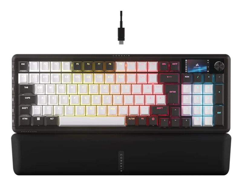 Corsair VANGUARD 96 tastatur Spil USB QWERTZ Tysk Sort, Hvid