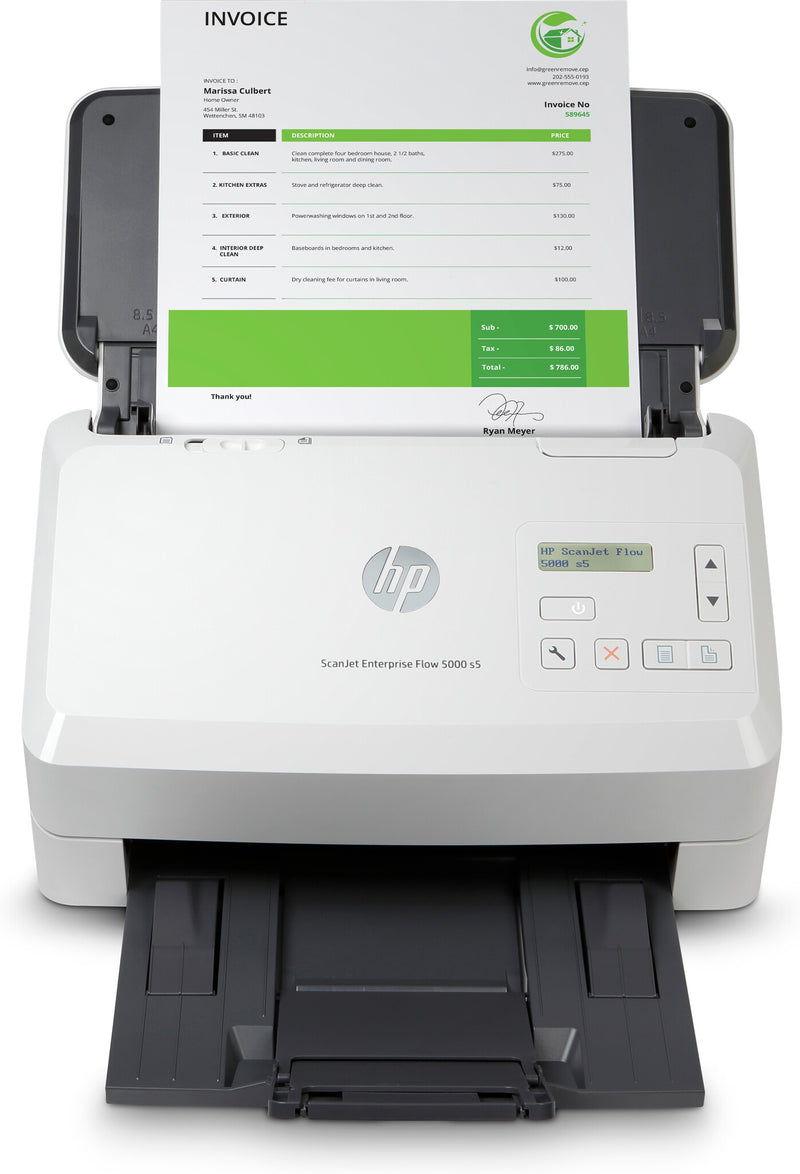 HP ScanJet Enterprise Flow 5000 s5 Skanner med papir-tilførsel 600 x 600 dpi A4 Hvid