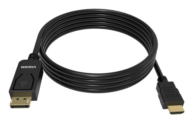 Vision TC 2MDPHDMI8K/BL videokabel adapter 2 m DisplayPort HDMI Sort