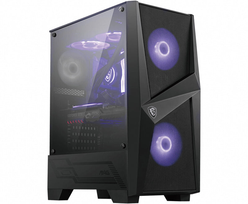 MSI MAG Forge 100M Midi Tower Sort, Transparent