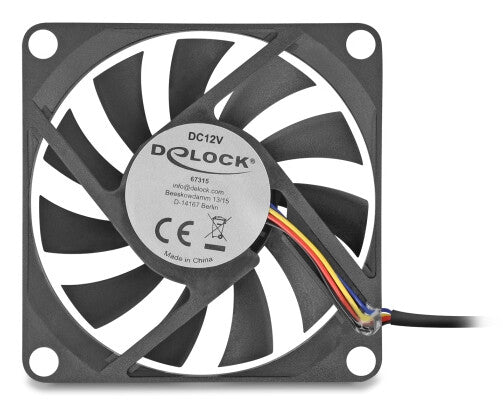 DeLOCK 67315 Computerkølesystem Computerkabinet Ventilator 7 cm Sort 1 stk