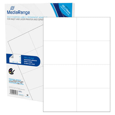 MediaRange MRINK145 selvklæbende etiket Permanent Hvid 400 stk