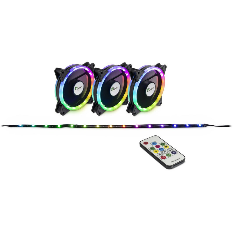 Inter-Tech RS-04 RGB Computerkabinet Ventilator 12 cm Sort