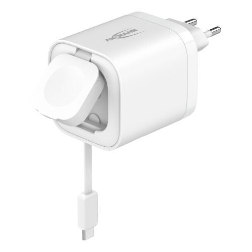 Ansmann 1001-0187 oplader til mobil enhed SmartWatch, Smartphone, Tablet Hvid Vekselstrøm Trådløs opladning Hurtig opladning Indendørs