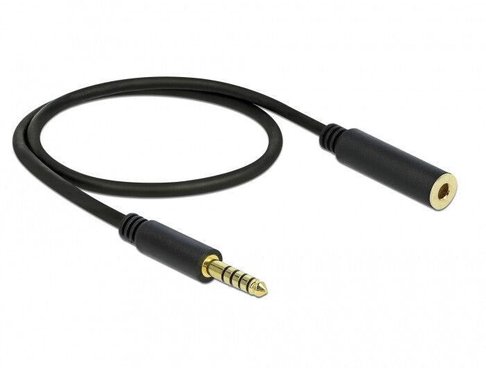 DeLOCK 85795 lydkabel 0,5 m 4.4mm Sort
