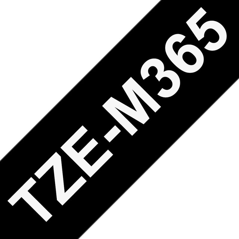 Brother TZE-M365 etiketbånd Hvid på sort