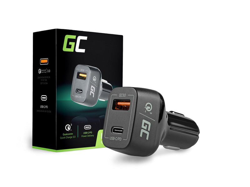 Green Cell CAD33 oplader til mobil enhed Universel Sort Cigartænder Hurtig opladning Indendørs