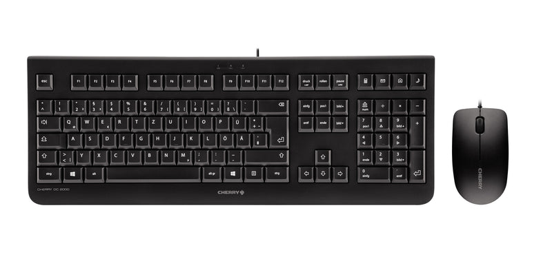 CHERRY DC 2000 tastatur Mus inkluderet Universel USB AZERTY Belgisk Sort