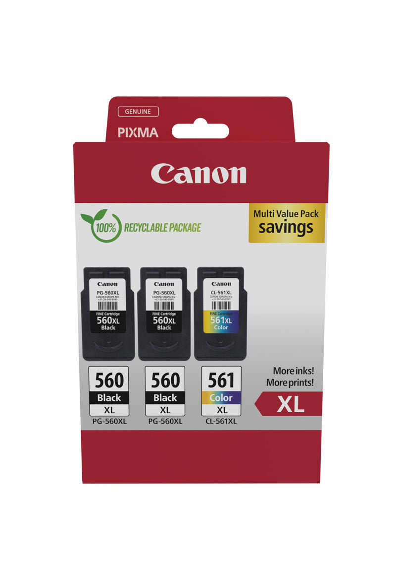 Canon 3712C009 blækpatron 3 stk Original Højt (XL) udbytte Sort, Blå, Magenta, Gul