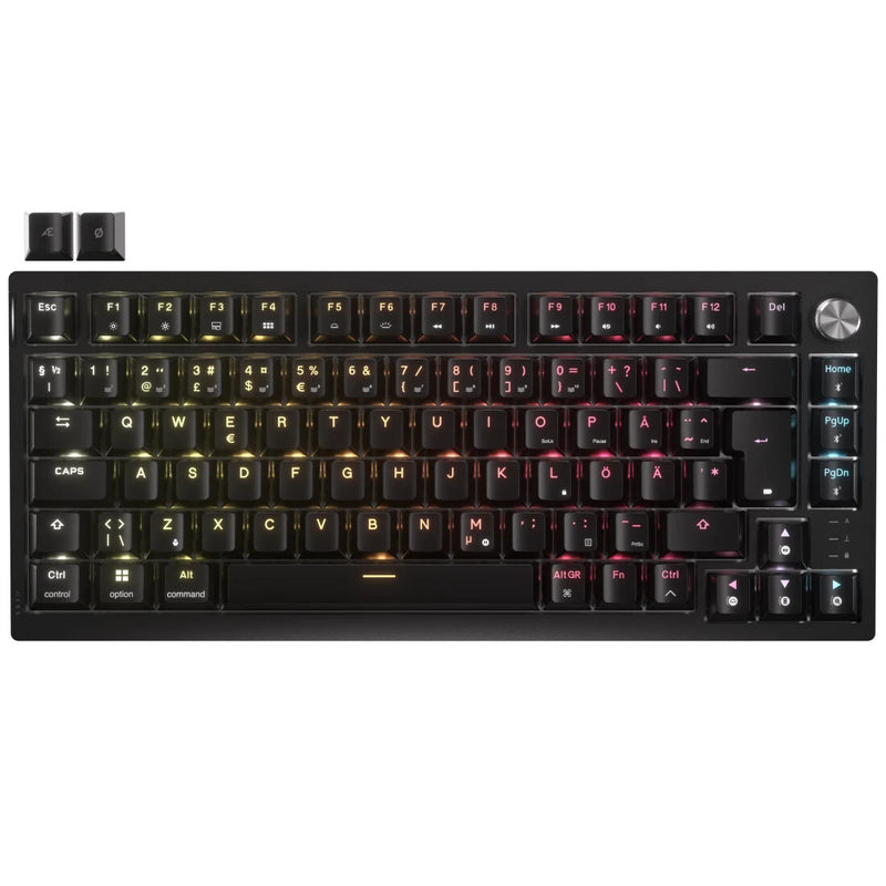 Corsair K65 PLUS tastatur Spil USB + RF Wireless + Bluetooth QWERTY Nordisk Sort