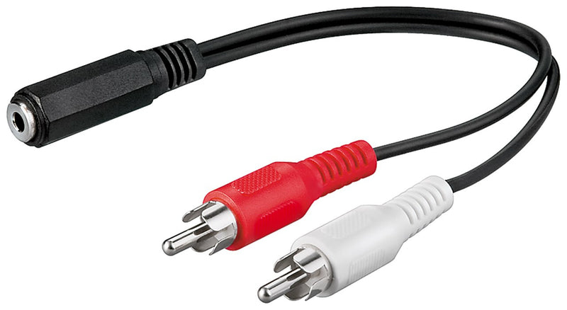 Goobay 50092 lydkabel 0,2 m 3.5mm 2 x RCA Sort, Rød, Hvid