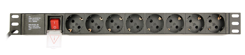Gembird EG-PDU-014 strømforsyningsenhed (PDU) 8 AC stikkontakt(er) 1U Sort