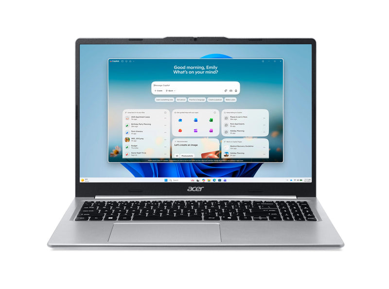 Acer Aspire Lite AL15-49P-R26Y AMD Ryzen™ 5 7430U Laptop 39,6 cm (15.6") Fuld HD 8 GB DDR4-SDRAM 512 GB SSD Wi-Fi 6 (802.11ax) Windows 11 Home Sølv Fransk