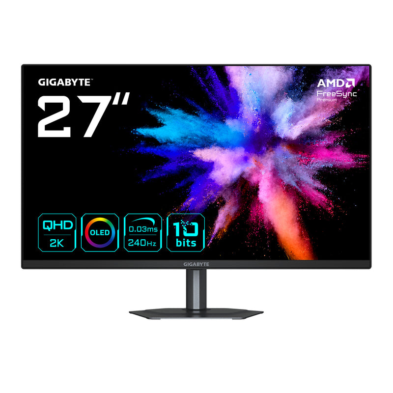 GIGABYTE GO27Q24 computerskærm 68,6 cm (27") 2560 x 1440 pixel Quad HD QD-OLED Sort