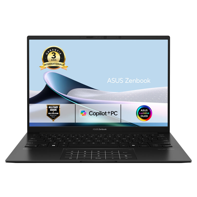 ASUS Zenbook 14 OLED UM3406KA-QD317X AMD Ryzen AI 5 340 Laptop 35,6 cm (14") WUXGA 16 GB LPDDR5x-SDRAM 512 GB SSD Wi-Fi 6E (802.11ax) Windows 11 Pro Sort