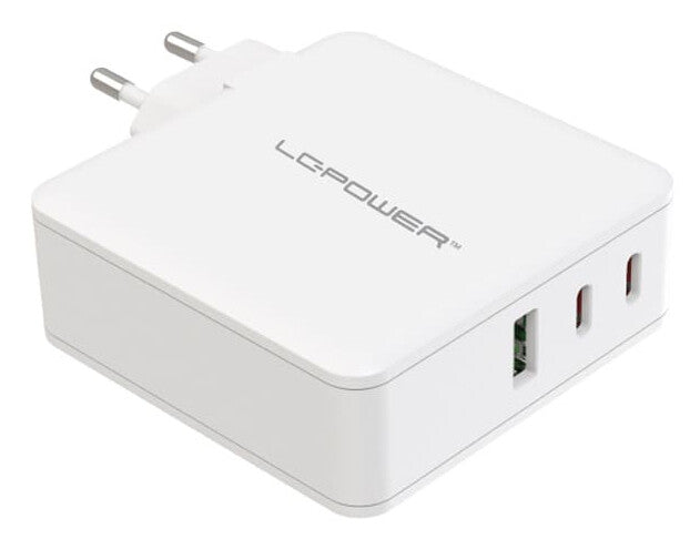 LC-Power LC-GAN-100 oplader til mobil enhed Universel Hvid Vekselstrøm Hurtig opladning Indendørs
