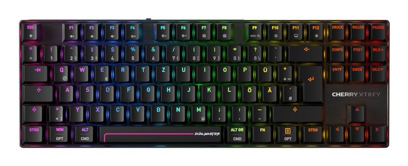 CHERRY MX 8.2 Pro TMR Wireless tastatur Spil USB + RF Wireless + Bluetooth QWERTZ Tysk Sort