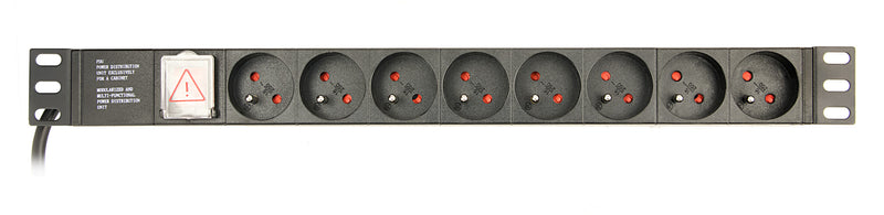 Gembird EG-PDU-014-FC14 strømforsyningsenhed (PDU) 8 AC stikkontakt(er) 1U Sort