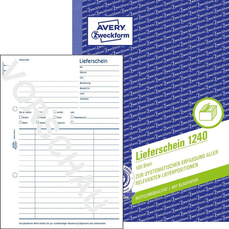 Avery 1240 regnskabsblanket og -bog A5 100 Sider