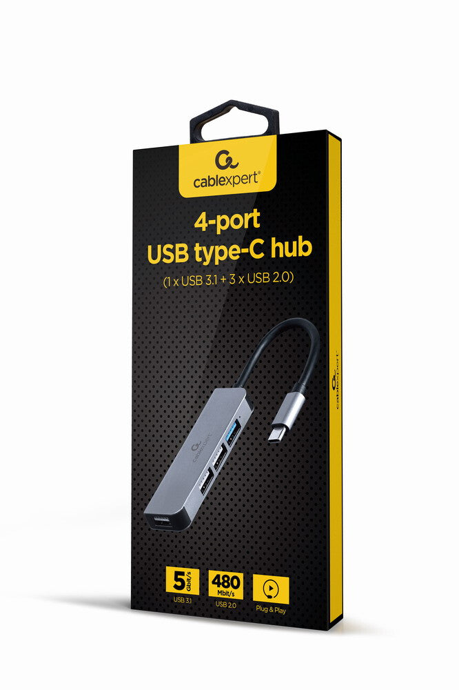 Gembird UHB-CM-U3P1U2P3-01 dockingstation Ledningsført USB 3.2 Gen 1 (3.1 Gen 1) Type-C Sølv