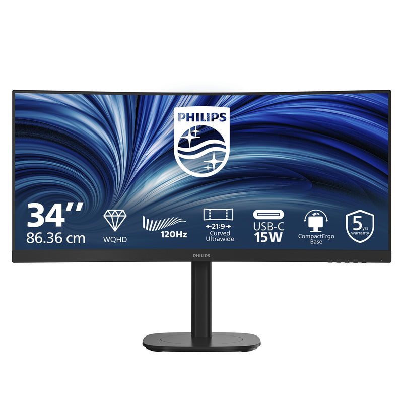 Philips 34B2N3500C/00 computerskærm 86,4 cm (34") 3440 x 1440 pixel Wide Quad HD LCD Sort