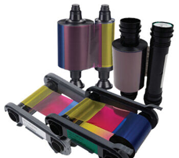 Evolis YMCKO printerbånd 300 Sider Sort, Blå, Grå, Magenta, Gul