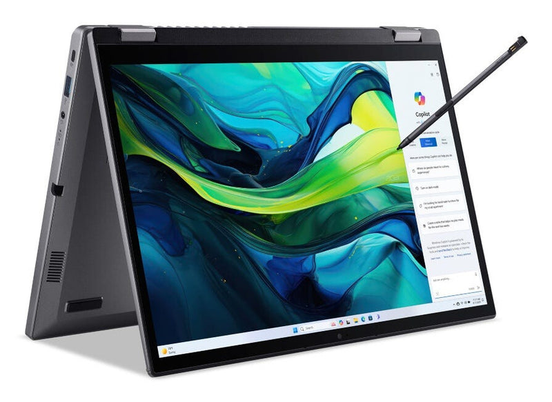 Acer Aspire Spin 14 ASP14-52MTN Intel Core Ultra 7 155U Laptop 35,6 cm (14") Berøringsskærm WUXGA 32 GB LPDDR5x-SDRAM 1 TB SSD Wi-Fi 6E (802.11ax) Windows 11 Home Tysk Grå
