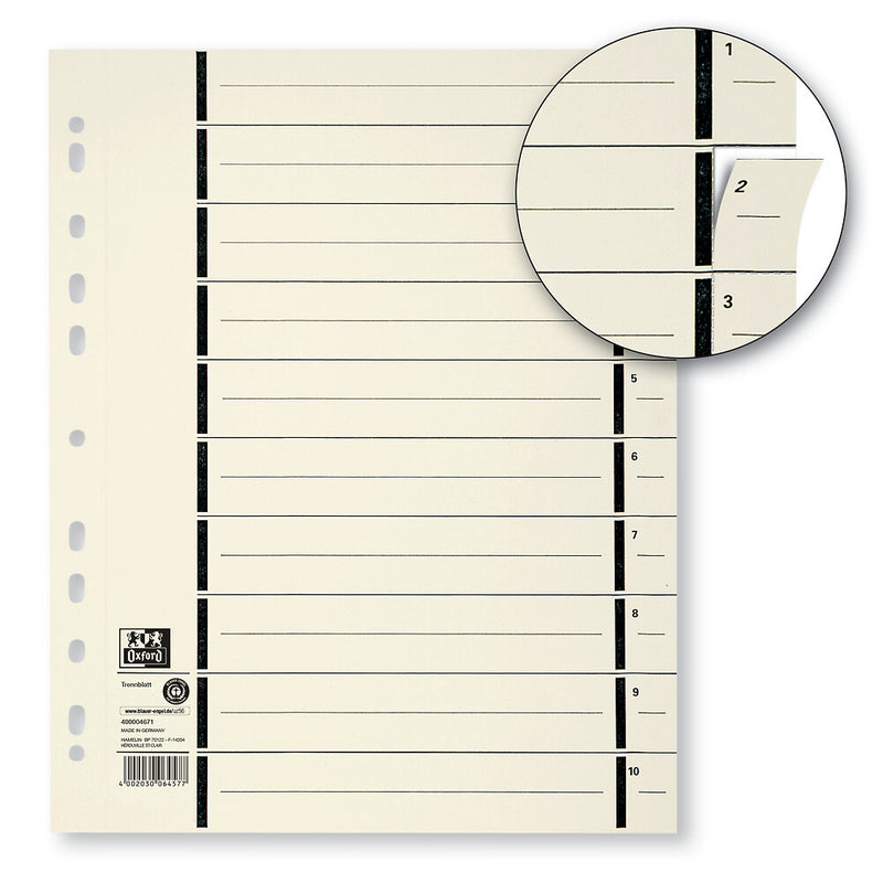 Oxford 400004671 opdeler Pap Beige 10 stk