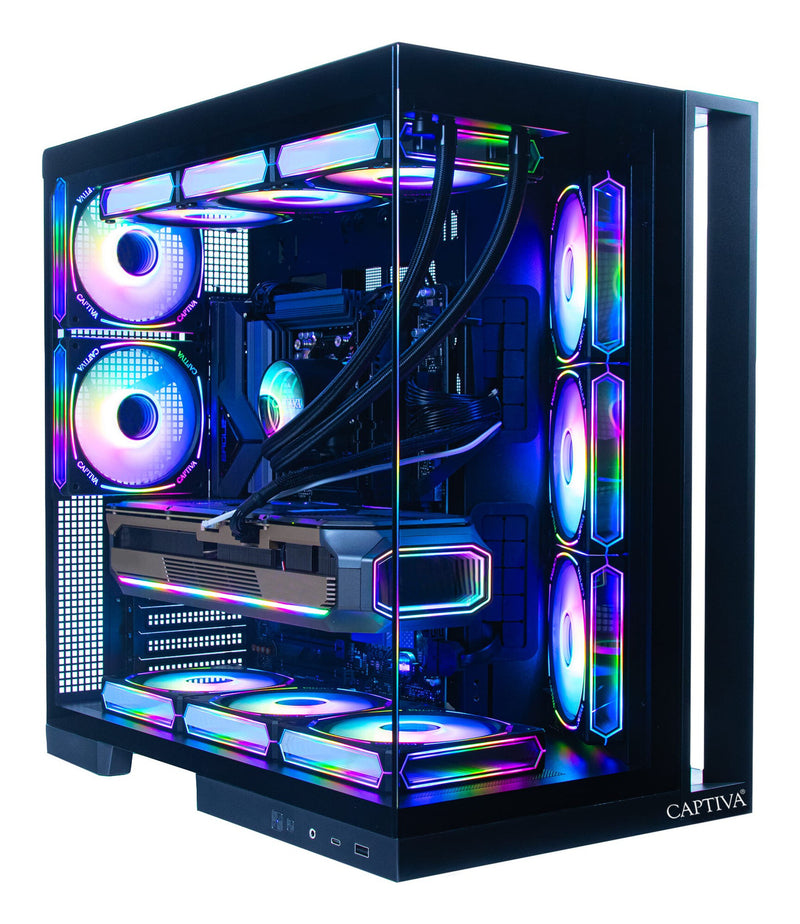 CAPTIVA Highend Gaming R89-083 AMD Ryzen™ 7 9800X3D 32 GB DDR5-SDRAM 2 TB SSD NVIDIA GeForce RTX 5080 Windows 11 Home Midi Tower PC Væskekølesystem Sort