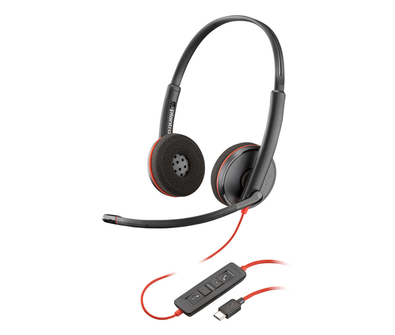 HP Poly Poly Blackwire C3220 Stereo USB-C Headset +Carry Case