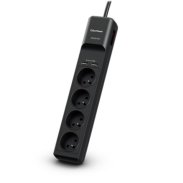 CyberPower Tracer III P0420SUD0-FR overspændingsbeskytter Sort 4 AC stikkontakt(er) 200 - 250 V 1,8 m