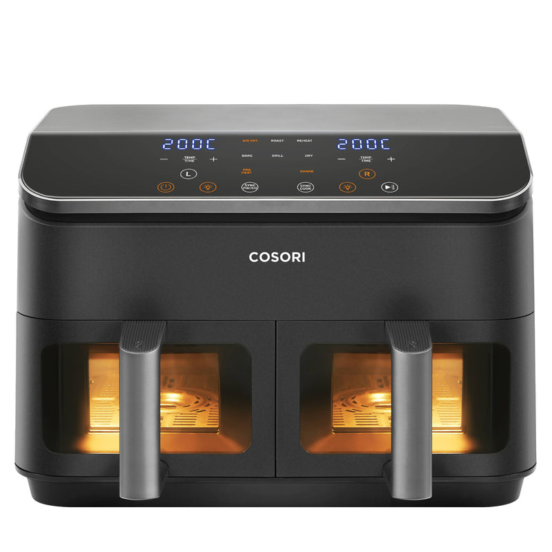 Cosori Dual Basket Chef Edition Dobbelt 8,5 L Enkeltstående 1750 W Varmluftsteger Sort, Sølv