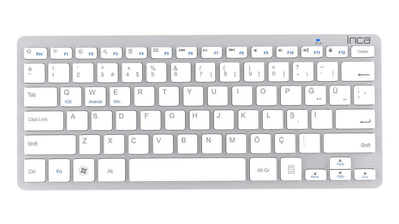 Inca IBK-569BT tastatur Hjem Bluetooth Metallic, Sølv