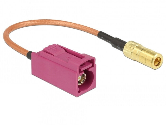 DeLOCK 89677 koaxial kabel RG-316 0,15 m FAKRA H SMB Brun, Guld, Lyserød