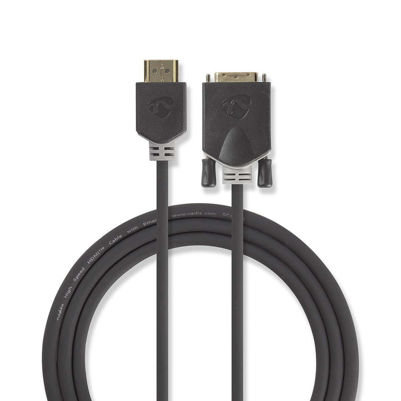 Nedis CCBW34800AT20 videokabel adapter 2 m HDMI Type A (Standard) DVI-D Anthracit