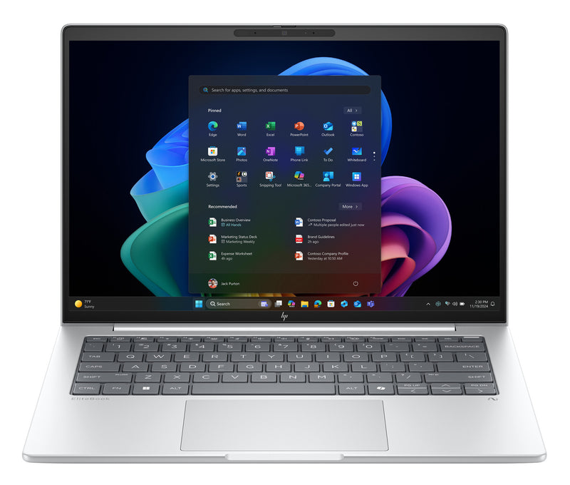 HP EliteBook 8 EB8G1a14AI RAI5340 14 16GB/512 PC NX Copilot+ PC AMD Ryzen AI 5 340 Laptop 35,6 cm (14") WUXGA DDR5-SDRAM 512 GB SSD Wi-Fi 7 (802.11be) Windows 11 Pro Sølv
