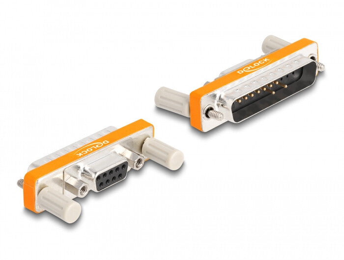 DeLOCK 66981 kabel kønsskifter D-Sub 9 pin D-Sub 25 pin Orange, Sølv