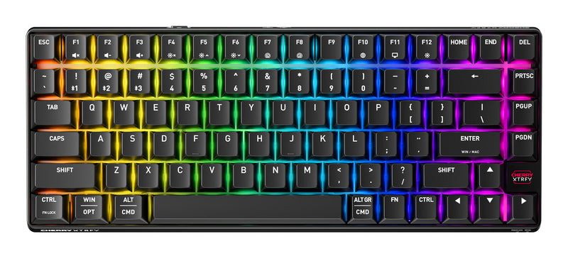 CHERRY XTRFY K33 Compact Wireless tastatur Spil USB + RF Wireless + Bluetooth QWERTY US engelsk Sort