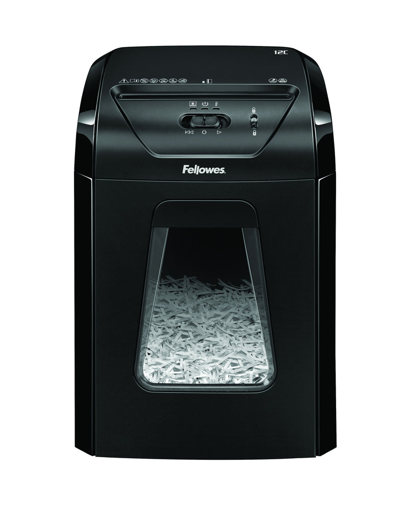 Fellowes Powershred 12C papirmakulator Krydsmakulering 22,5 cm Sort