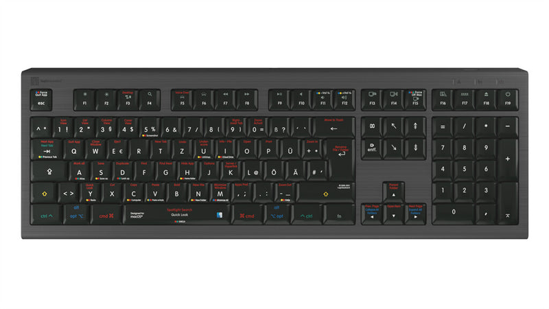 Logickeyboard LKB-OSX-A2M-DE tastatur Spil USB QWERTZ Tysk Sort