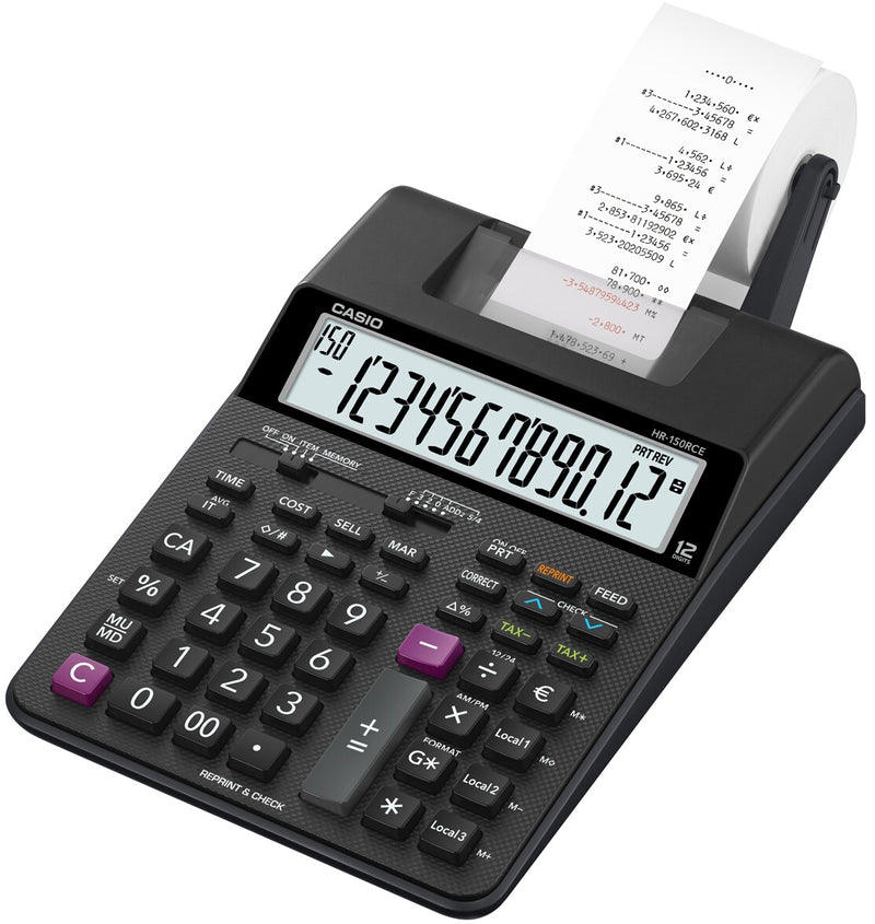 Casio HR-150RCE regnemaskine Desktop Udskrivning Sort