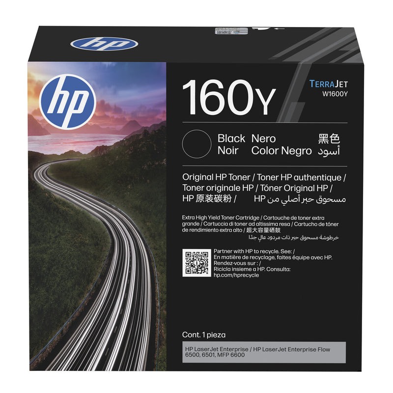 HP Original 160Y LaserJet-tonerpatron, sort